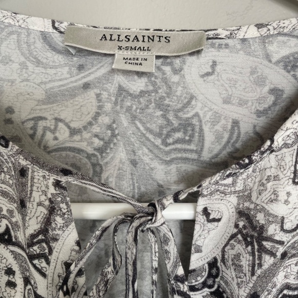 All Saints Lavete Paisley Cold Shoulder Top size XS - Picture 6 of 10